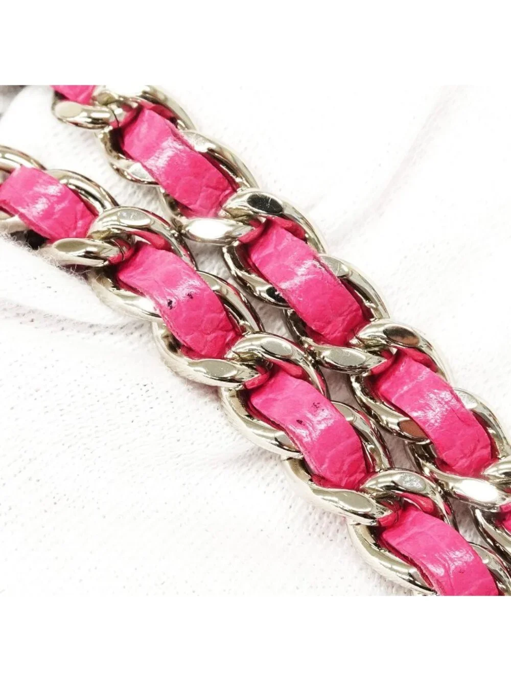 Chanel Wallet on Chain Quilted Caviar Leather Pink Silver Shoulder Bag